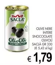 Saclà - Olive Nere Intere Snocciolate Olivoli Saclà - Olive Nere Intere Snocciolate Olivoli