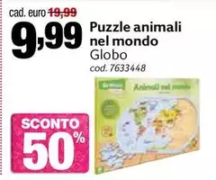 Globo - Puzzle Animali Nel Mondo Globo - Puzzle Animali Nel Mondo