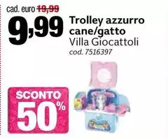 Villa giocattoli - Trolley Azzurro Cane/Gatto