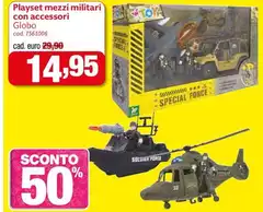 Globo - Playset Mezz Millitari Con Accessori Globo - Playset Mezz Millitari Con Accessori
