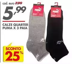 Puma conserve - Calze Quarter X 3 Paia Puma conserve - Calze Quarter X 3 Paia
