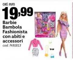 Barbie - Bambola Fashionista Con Abiti E Accessori
