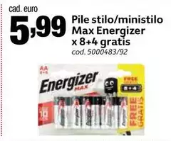 Energizer - Pile Stilo/Ministilo Max Energizer - Pile Stilo/Ministilo Max