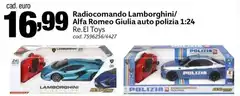 Lamborghini - Radiocomando /Alfa Romeo Giulia Auto Polizia Lamborghini - Radiocomando /Alfa Romeo Giulia Auto Polizia