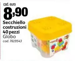 Globo - Secchiello Costruzioni 40 Pezzi Globo - Secchiello Costruzioni 40 Pezzi