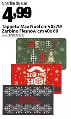 Max - Tappeto  Noel Cm 40x70/Zerbino Flosnow Cm 40x60