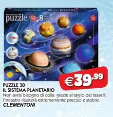 Clementoni - Puzzle 3d Il Sistema Planetario