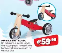 Bimbo - Minibike 2 In 1 Rossa Bimbo - Minibike 2 In 1 Rossa
