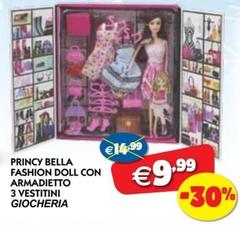 Bella - Princey Fashion Doll Con Armadietto 3 Vestitini Bella - Princey Fashion Doll Con Armadietto 3 Vestitini