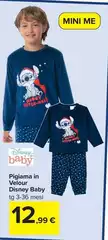 Disney - Pigiama In Velour Baby