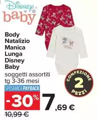 Disney - Body Natalizio Manica Lunga Baby