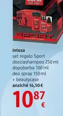 Intesa - Set Regalo Sport Docciashampoo 250 Ml Dopobarba 100 Ml Deo Spray 150 Ml + Beautycase Intesa - Set Regalo Sport Docciashampoo 250 Ml Dopobarba 100 Ml Deo Spray 150 Ml + Beautycase