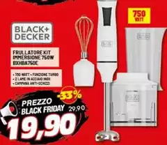 Black & Decker - Frullatore Kit Immersione 750w Bxhba750e Black & Decker - Frullatore Kit Immersione 750w Bxhba750e