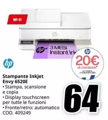 HP - Stampante Inkjet Envy 6520E