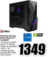 Msi - Desktop Gaming Mag Infinite S3 14-2834t Msi - Desktop Gaming Mag Infinite S3 14-2834t