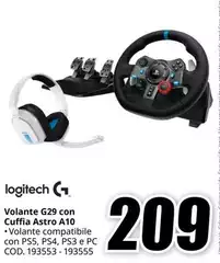 Logitech - Cuffie Astro A10 Volante G29 Con Cuffie A Logitech - Cuffie Astro A10 Volante G29 Con Cuffie A