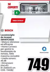 Bosch - Lavastoviglie Da Incasso SMV6VKCX02E