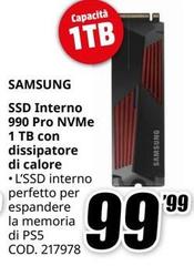 Samsung - Ssd Interno 990 Pro Nvme 1 Tb Con 1 Dissipatore Di Calore