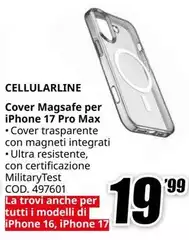 Cellularline - Cover Magsafe Per Iphone 17 Pro Max Cellularline - Cover Magsafe Per Iphone 17 Pro Max