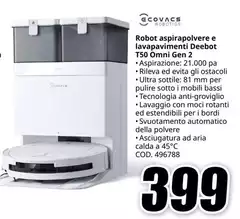 Ecovacs - Robot Aspirapolvere E Lavavajmenti T50 Omni Gen 2 Ecovacs - Robot Aspirapolvere E Lavavajmenti T50 Omni Gen 2