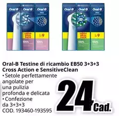 Oral b - Testine Di Ricambio Eb50 3+3+3 Cross Action E SensitiveClean