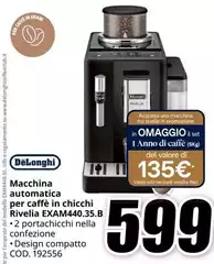 De Longhi - Macchina Automatica Per Caffè In Chicchi RiveLIA EXAM440.35.B De Longhi - Macchina Automatica Per Caffè In Chicchi RiveLIA EXAM440.35.B