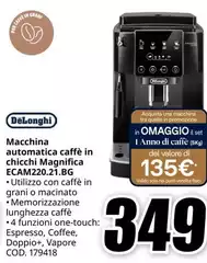 De Longhi - Macchina Automatica Caffè In Chicchi Magnifica Ecam220.21.bg De Longhi - Macchina Automatica Caffè In Chicchi Magnifica Ecam220.21.bg