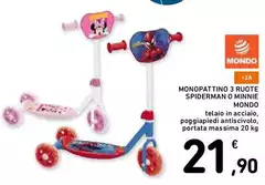 Mondo natura - Monopattino 3 Ruote Spiderman O Minnie Mondo natura - Monopattino 3 Ruote Spiderman O Minnie