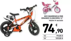 Unicorn - Bici Bambino/a R88 Orange O  12"