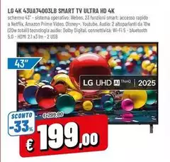 LG - 4K 43UA74003LB Smart Tv Ultra Hd 4K LG - 4K 43UA74003LB Smart Tv Ultra Hd 4K