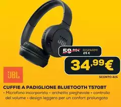 Jbl - Cuffie A Padiglione Bluetooth T570BT Jbl - Cuffie A Padiglione Bluetooth T570BT