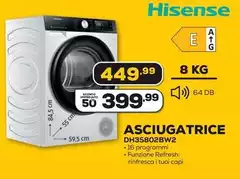 Hisense - Asciugatrice DH3S802BW2