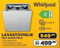 Whirlpool - Lavastoviglie 30540