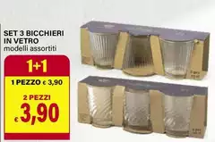 Set 3 Bicchieri In Vetro Set 3 Bicchieri In Vetro