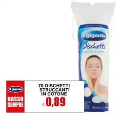 Il Gigante - 70 Dischetti Struccanti In Cotone