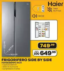 Haier - Frigorifero Side By Side Hsr3918enpg Inox Haier - Frigorifero Side By Side Hsr3918enpg Inox