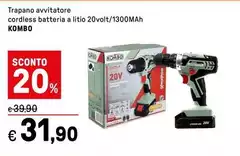 Kombo - Trapano Avvitatore Cordless Batteria A Litio 