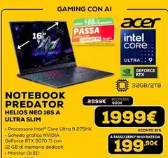Acer - Notebook Predator Helios Neo 16s A Ultra Slim