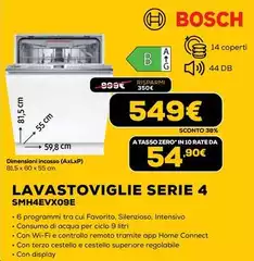 Bosch - Lavastoviglie Serie 4 Smh4evx09e