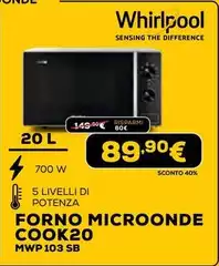 Whirlpool - Forno Microonde Cook20 Mwp 103 Sb