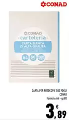 Conad - Carta Per Fotocopie 500 Fogli