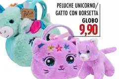 Globo - Peluche Unicorno/Gatto Con Borsetta