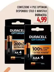Duracell - Confezione 4 Pile Optimum Disponibili Stilo E Ministilo Duracell - Confezione 4 Pile Optimum Disponibili Stilo E Ministilo