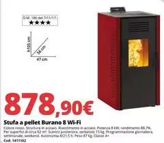 Stufa A Pellet Burano 8 Wi-fi