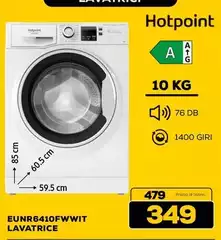 Hotpoint - EUNR6410FWWIT Lavatrice Caricamento Frontale 10 Kg 1400 Giri/min A Bianco