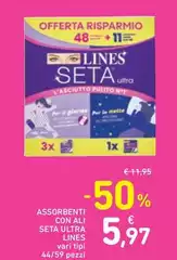 Lines - Assorbenti Con Ali Seta Ultra Lines - Assorbenti Con Ali Seta Ultra