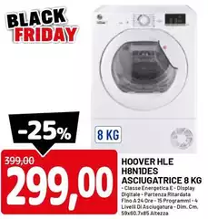 Hoover - H8N10ES Asciugatrice 8 Kg Hoover - H8N10ES Asciugatrice 8 Kg