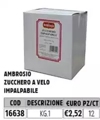 Meliconi - Ambrosio Zucchero A Velo Impalpabile Meliconi - Ambrosio Zucchero A Velo Impalpabile