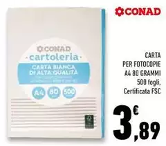 Conad - Carta Per Fotocopie A4 80 Grammi