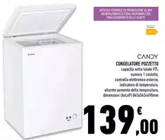 Candy - Congelatore Pozzetto Candy - Congelatore Pozzetto